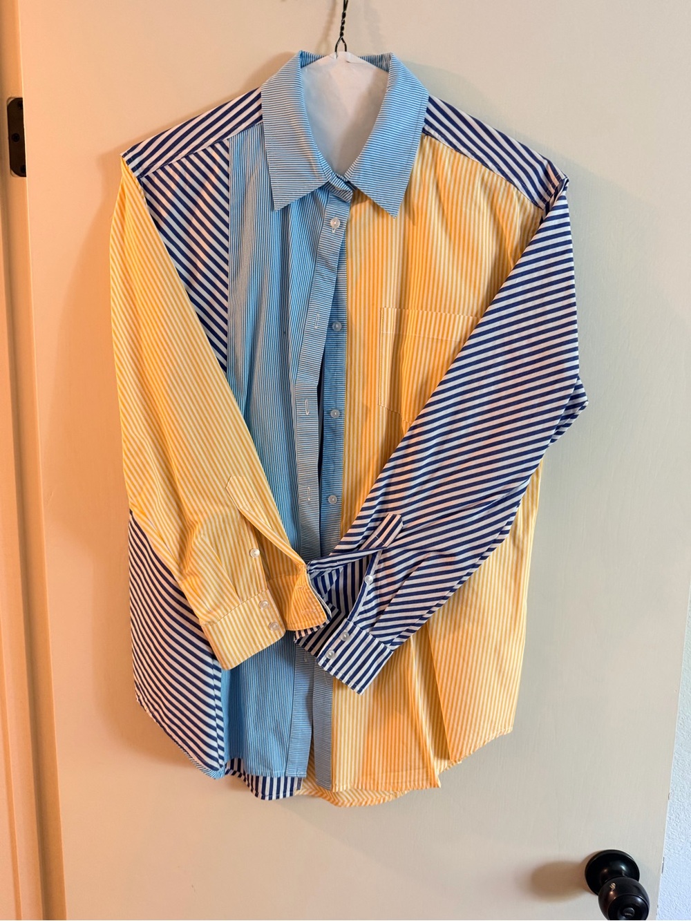 Solid & Striped Colorblock Striped Oversized Button Down Shirt S